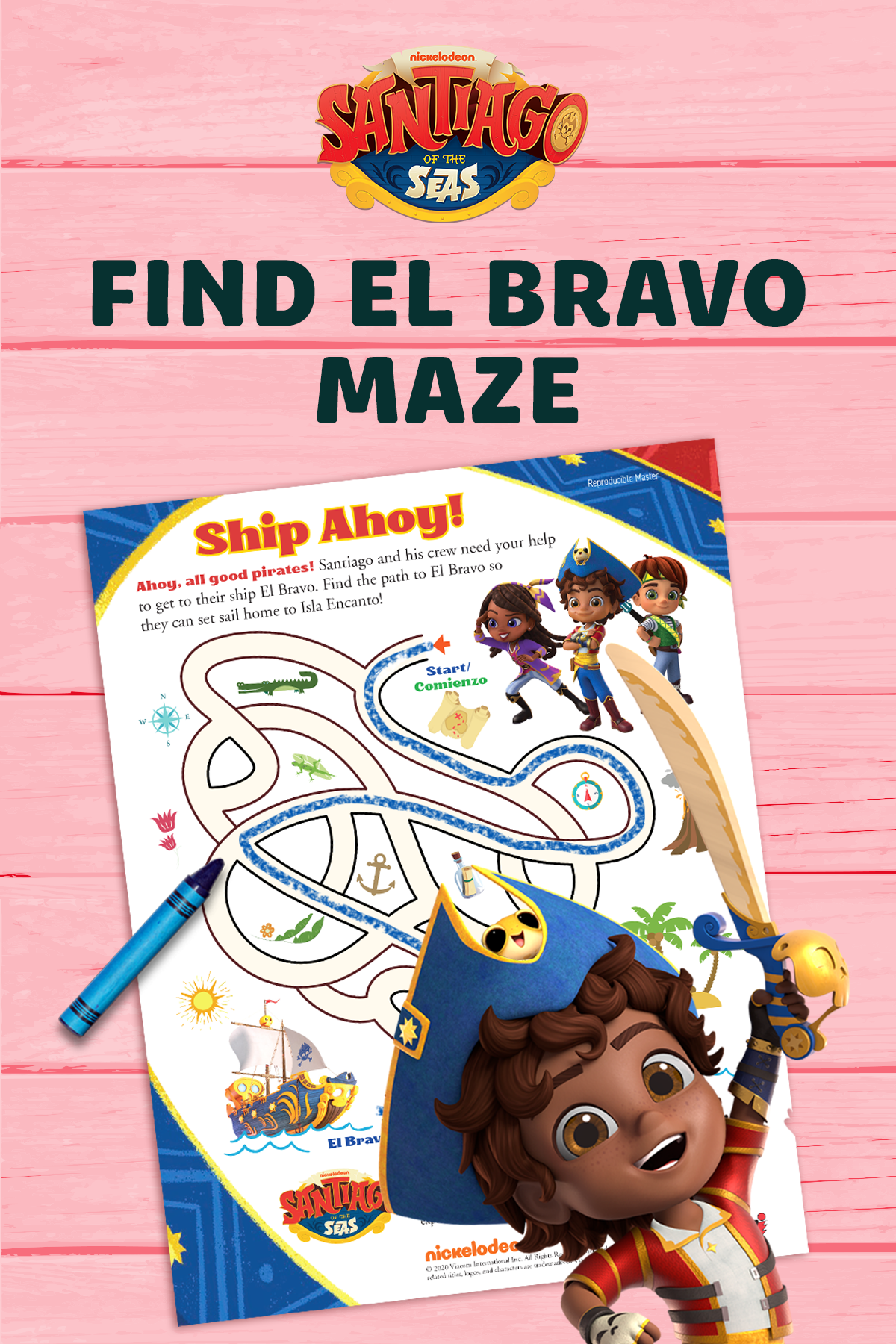 Santiago of the Seas El Bravo Maze Printable